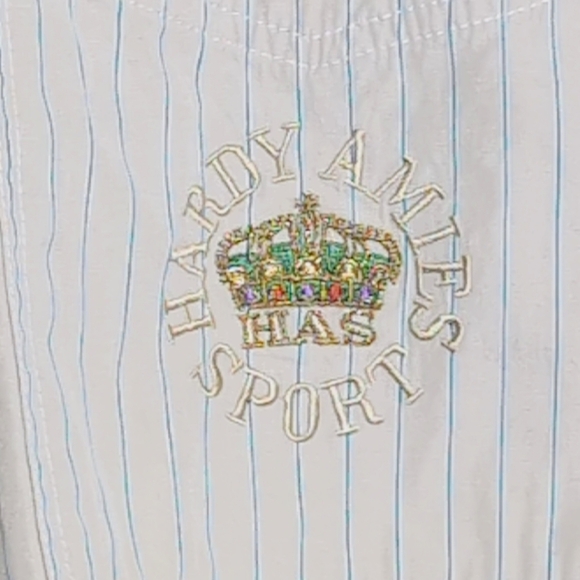 Hardy Amies Sz L Light Gray Blue Striped Shirt - Picture 3 of 9